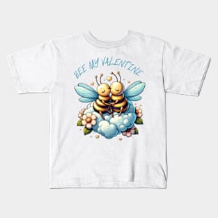 couple of bees embracing on a cloud Kids T-Shirt